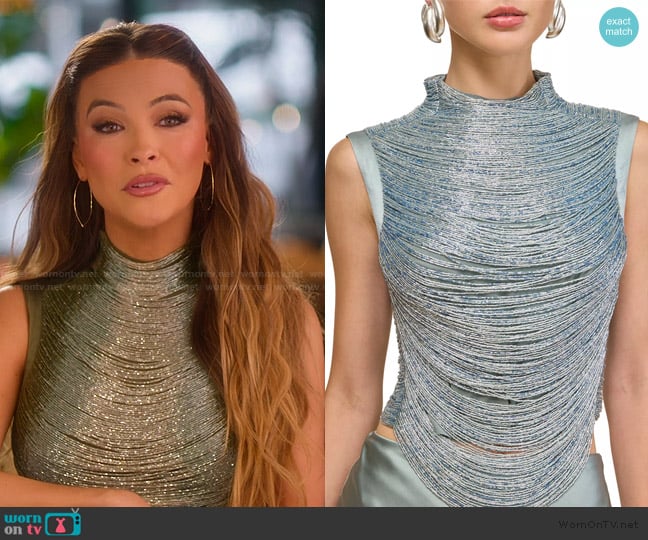 Cult Gaia Embellished Top worn by Chrishell Stause on Selling Sunset