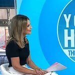 Savannah’s black open toe leather sandals on Today