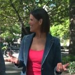 Dana Jacobson’s denim blazer on CBS Mornings