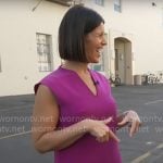 Dana Jacobson’s magenta v-neck top on CBS Mornings