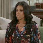 Dani’s floral pleated wrap top on Beyond the Gates