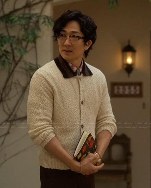 Daniel's beige textured cardigan on Reasonable Doubt