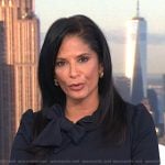 Darlene’s navy tie neck dress on Today