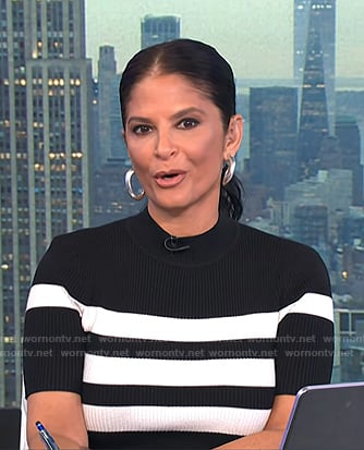Darlene’s black striped ribbed dress on Today