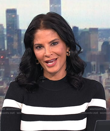 Darlene's black striped ribbed dress on Today