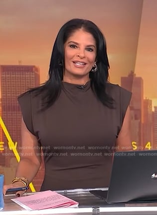 Darlene's brown jersey dress on Today