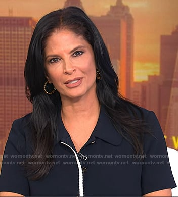Darlene's navy short sleeve collared dress on Today
