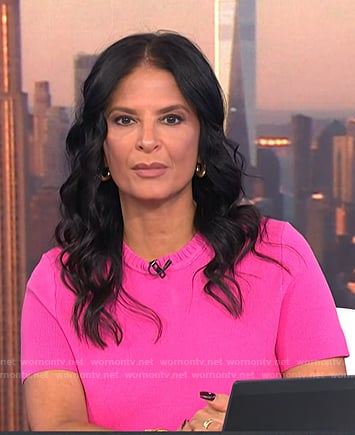 Darlene's pink short sleeve knit dress on Today