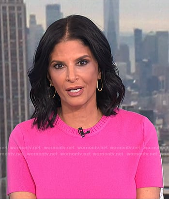 Darlene's pink short sleeve knit dress on Today