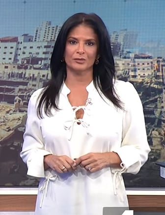 Darlene's white tie detail long sleeve dress on Today