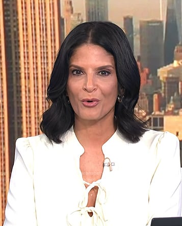 Darlene's white tie detail long sleeve dress on Today