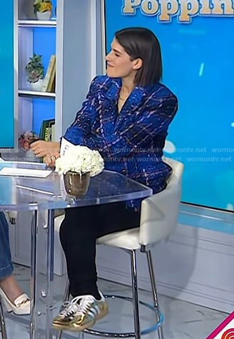 Daryn Carp’s gold metallic sneakers on Today
