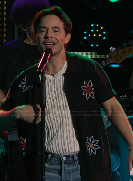 David Archuleta's floral embroidered shirt on The Kelly Clarkson Show
