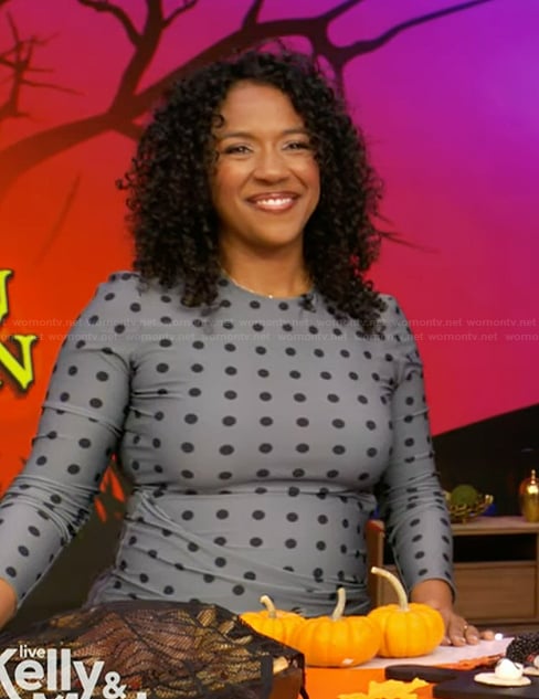 Dayna Isom Johnson's polka dot print dress on Live with Kelly and Mark