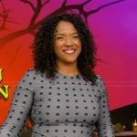 Dayna Isom Johnson’s polka dot print dress on Live with Kelly and Mark