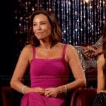 Debbie’s pink ribbed sleeveless dress on The Golden Bachelor