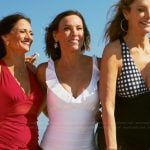 Debbie’s white ruffle swimsuit on The Golden Bachelor