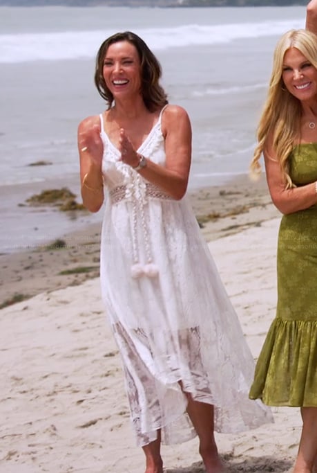 Debbie's white lace dress on The Golden Bachelor