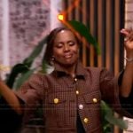 Deborah Roberts’ brown check print jacket on The View