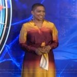 Deja Vu’s yellow ombre wrap dress on Live with Kelly and Mark