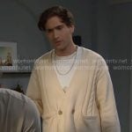Deke’s ivory cable knit cardigan on The Bold and the Beautiful