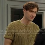 Deke’s green crochet knit t-shirt on The Bold and the Beautiful
