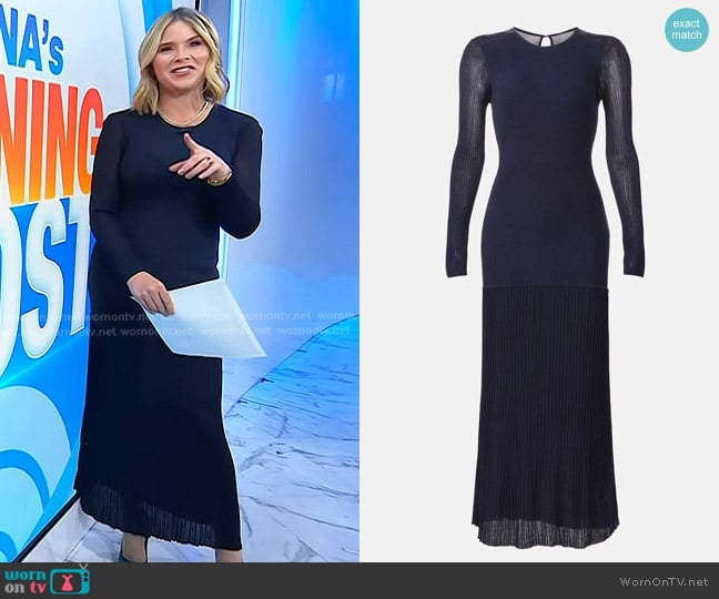 Derek Lam 10 Crosby Semi-Sheer Knit Midi Dress worn by Jenna Bush Hager on Today