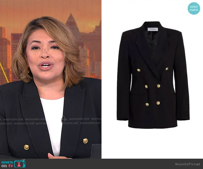 Derek Lam 10 Crosby Walter Double-Breasted Jacket in Black