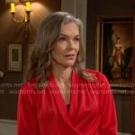 Diane’s red draped blouse on The Young and the Restless