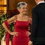 Diane Firmani’s red drape dress on The Golden Bachelor