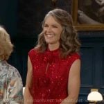 Diane’s red sparkly rosette dress on The Young and the Restless