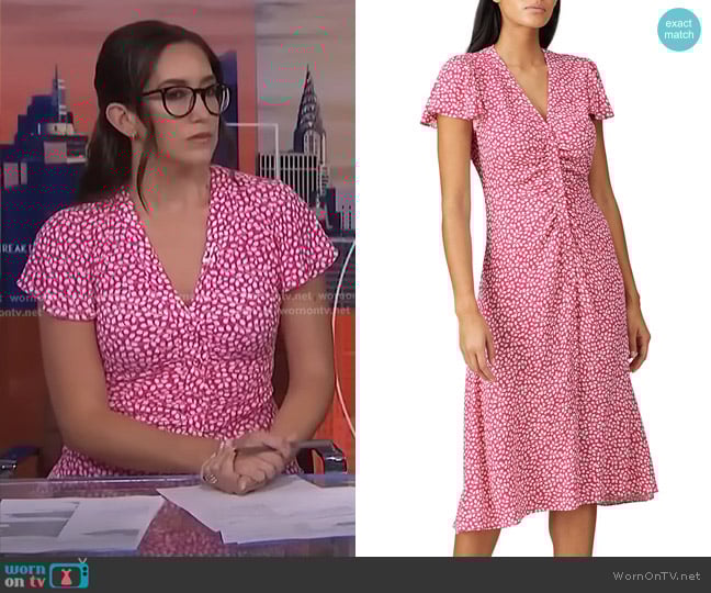 Diane von Furstenberg Cecilia Dress in Pink worn by Savannah Sellers on NBC News Daily