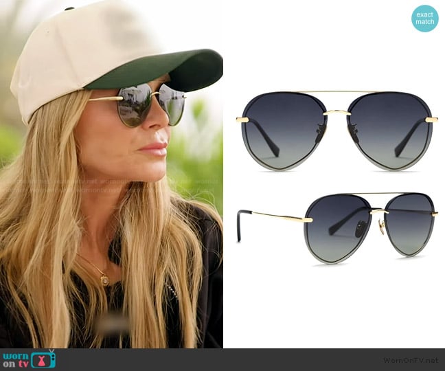 Diff Lenox 62mm Oversize Polarized Gradient Aviator Sunglasses worn by Tamra Judge on The Real Housewives of Orange County