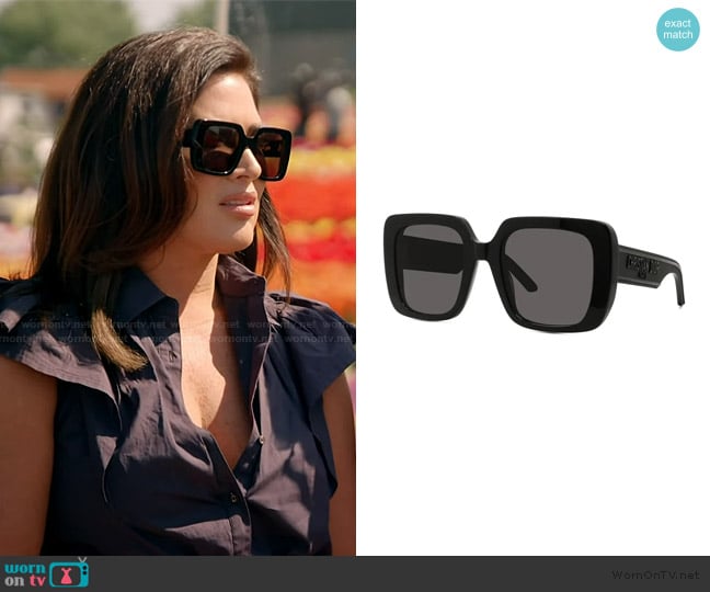 Dior Wildior S3U 55mm Square Sunglasses worn by Emily Simpson on The Real Housewives of Orange County
