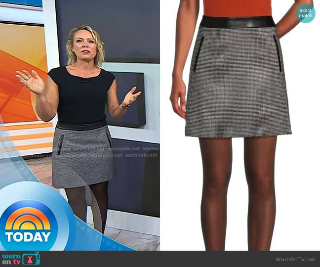 DKNY Faux Leather Trim Mini Skirt worn by Dylan Dreyer on Today