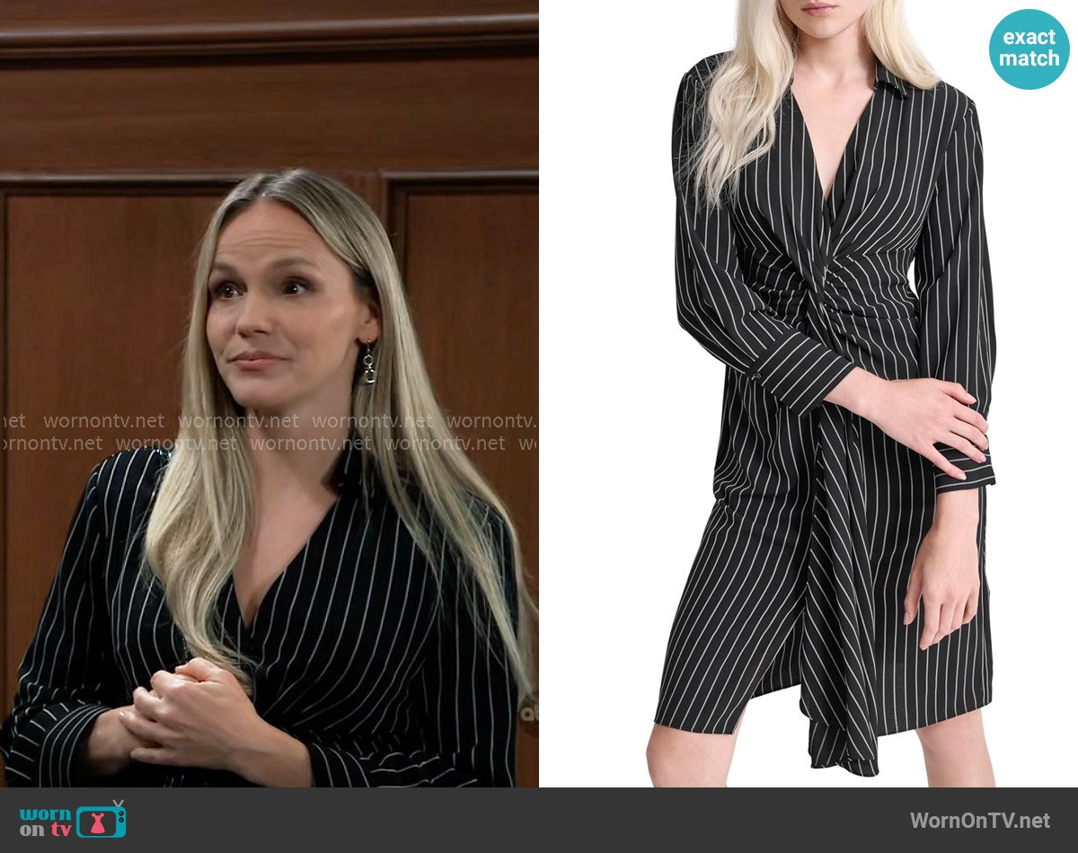 DKNY Twist Front Detail Dress worn by Lulu Spencer (Alexa Havins Bruening) on General Hospital