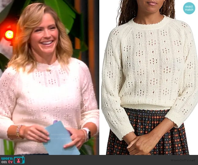 Doen Emiliana pointelle-knit alpaca-blend sweater worn by Sara Haines on The View