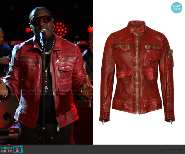 Dolce and Gabbana Multi-pocket leather jacket worn by Johnny Gill on The Kelly Clarkson Show