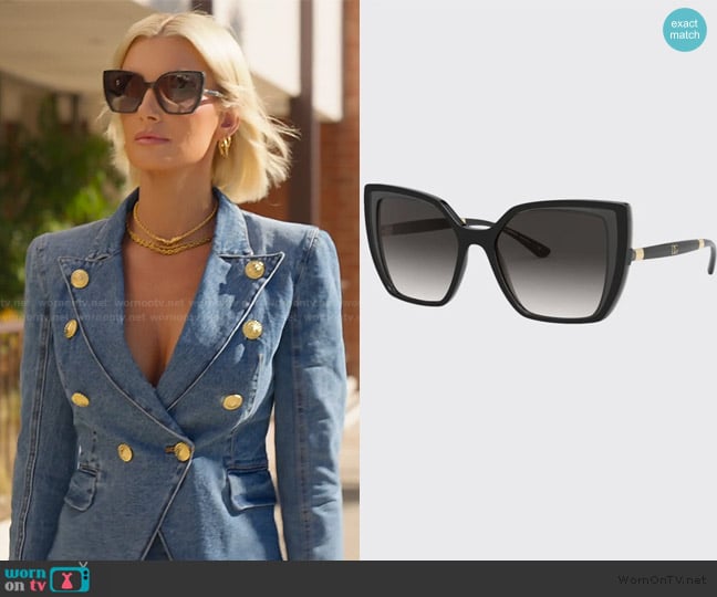 Dolce and Gabbana Square Sunglasses wColorblock Arms worn by Emma Hernan on Selling Sunset
