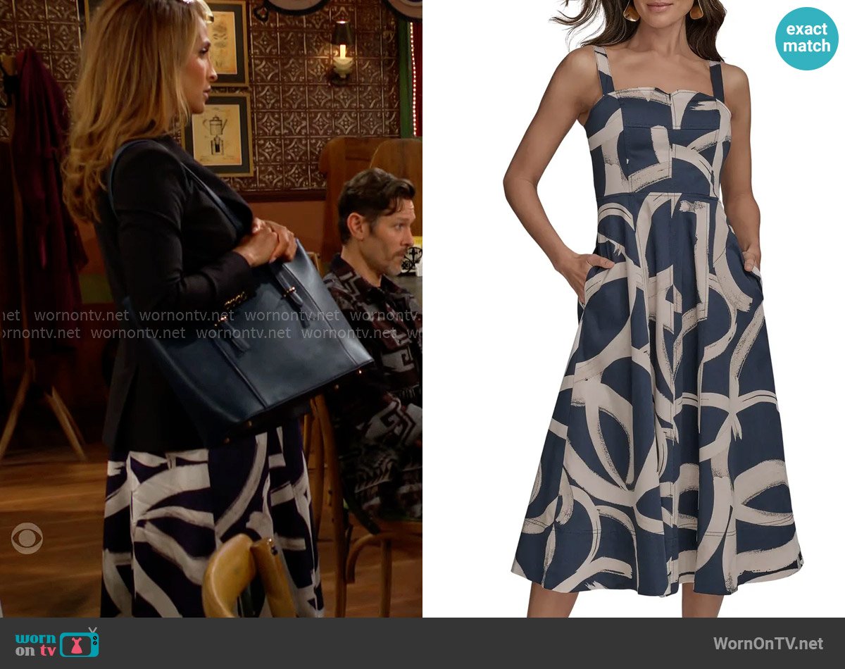 Lily’s brushstroke print dress on The Young and the Restless