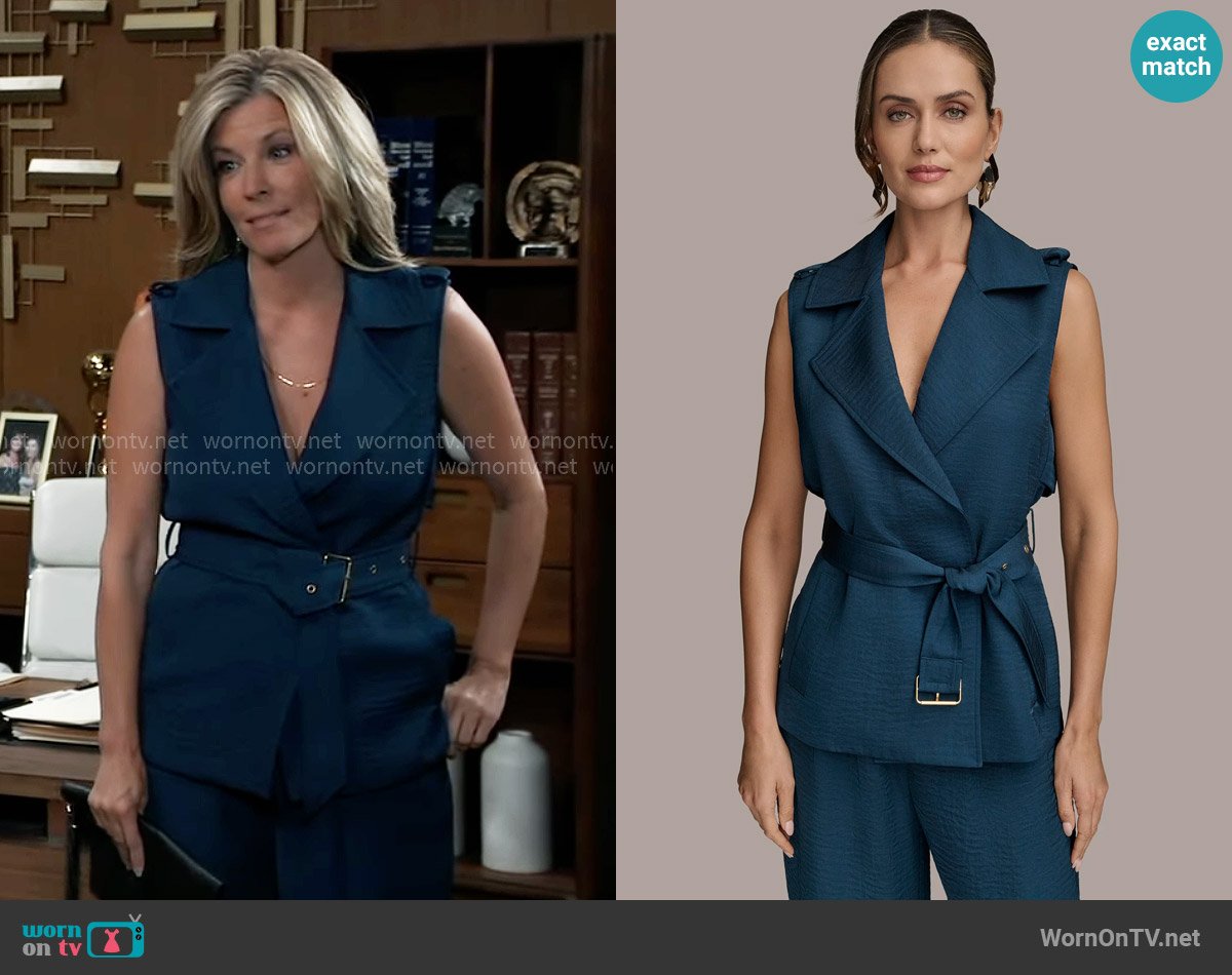 Carly’s teal blue vest on General Hospital