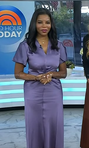 Dr. Michelle Henry’s purple gathered dress on Today