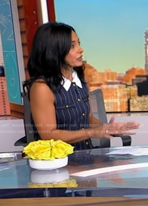 Dr. Tara Narula’s navy pinstripe dress on Good Morning America