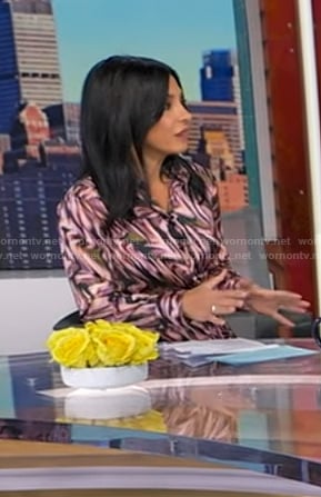 Dr. Tara Narula’s pink print shirtdress on Good Morning America