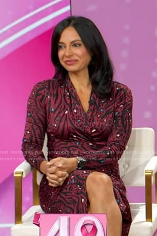 Dr. Tara Narula’s red animal print dress on Good Morning America