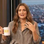 Drew’s gray drape pants on The Drew Barrymore Show