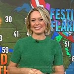Dylan’s green boucle knit sweater on Today