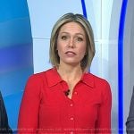 Dylan’s red ribbed collared cardigan on Today