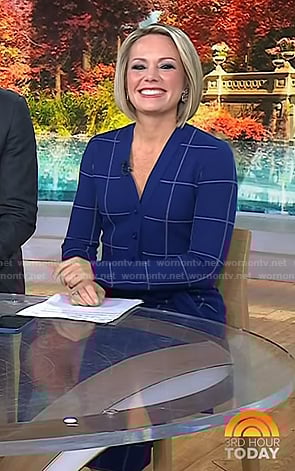 Dylan's blue windowpane dress on Today