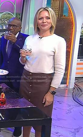 Dylan’s brown leather skirt on Today